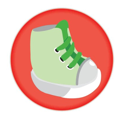 “sneaker-shaped” sticker
