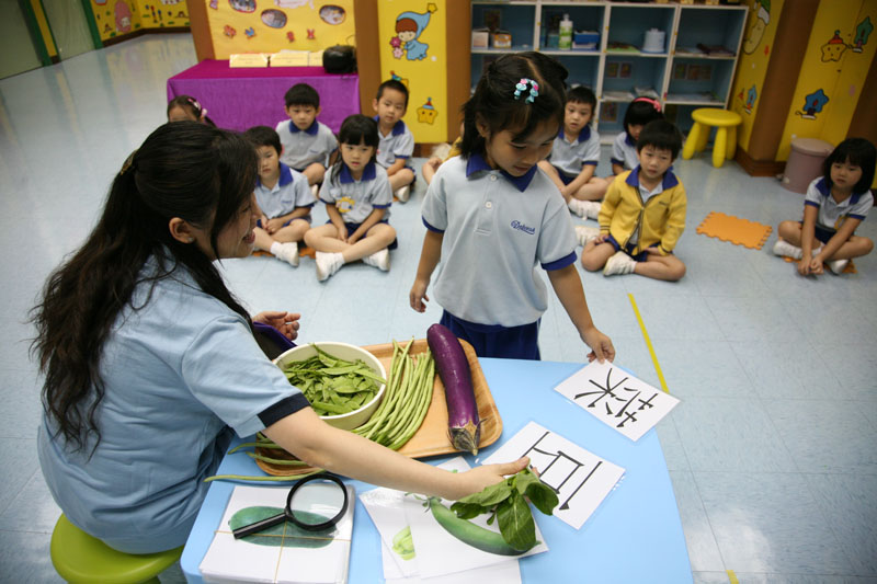 學童學習蔬菜的名字和特徵