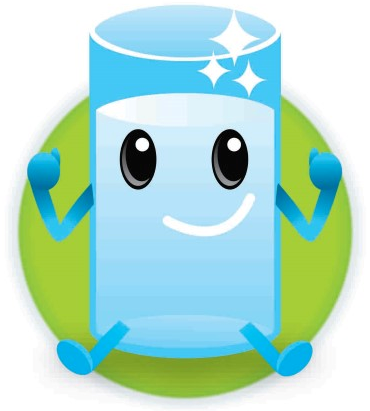 “glass-shaped” sticker